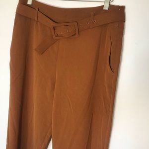 Elodie camel orange colored cropped trousers
